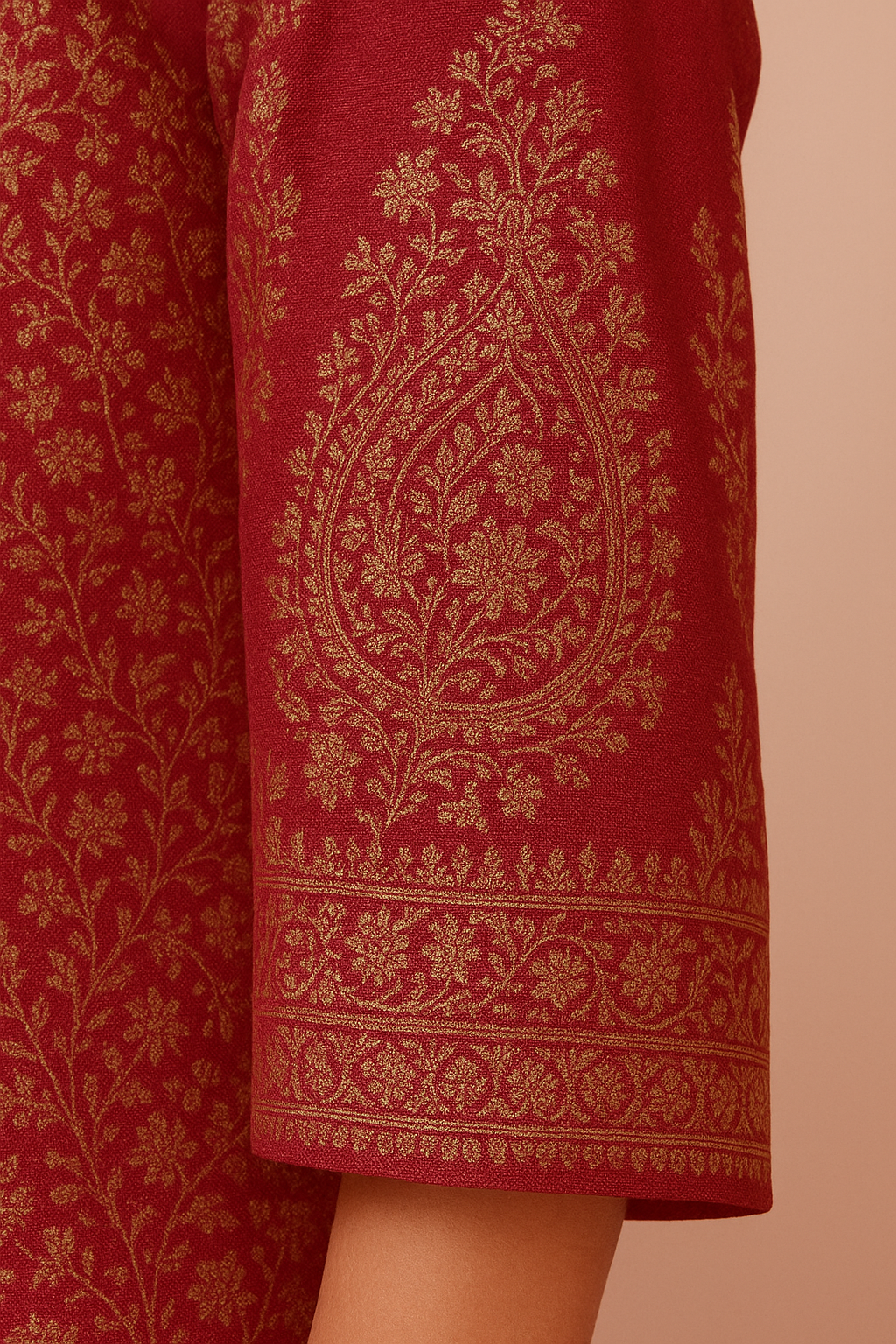 “Premium Winter Zari Suit Set With Shawl”