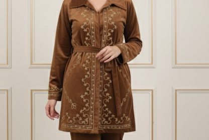 Velvet Embroidered Co-ord Set