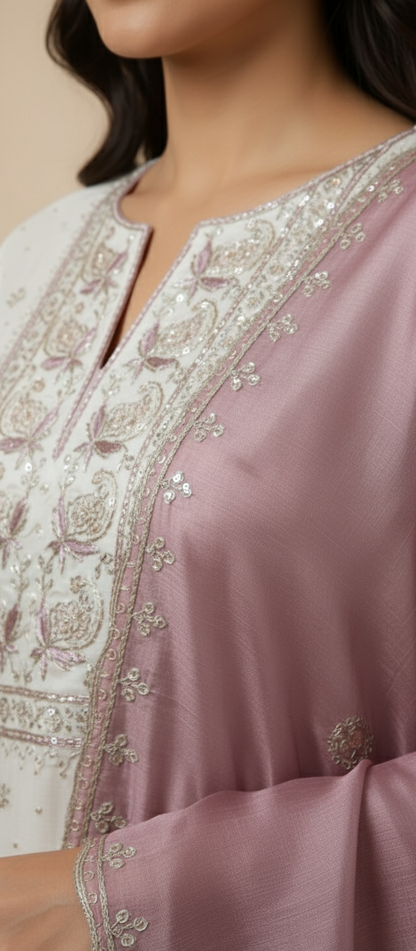 Premium Chanderi Suit with Soft Organza Dupatta