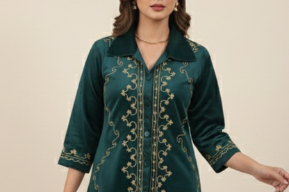 Velvet Embroidered Co-ord Set