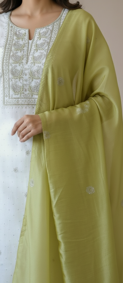 Premium Chanderi Suit with Soft Organza Dupatta