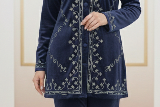 Velvet Embroidered Co-ord Set