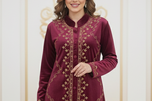 Velvet Embroidered Co-ord Set